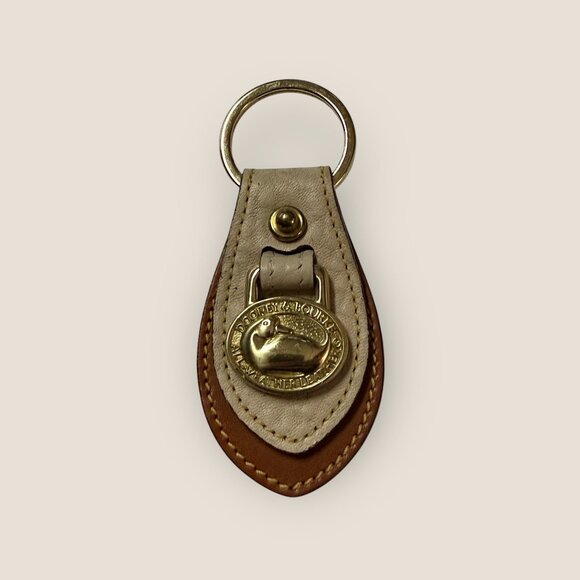 Vintage Dooney & Bourke Tan Leather Keychain Keyring - Picture 1 of 2